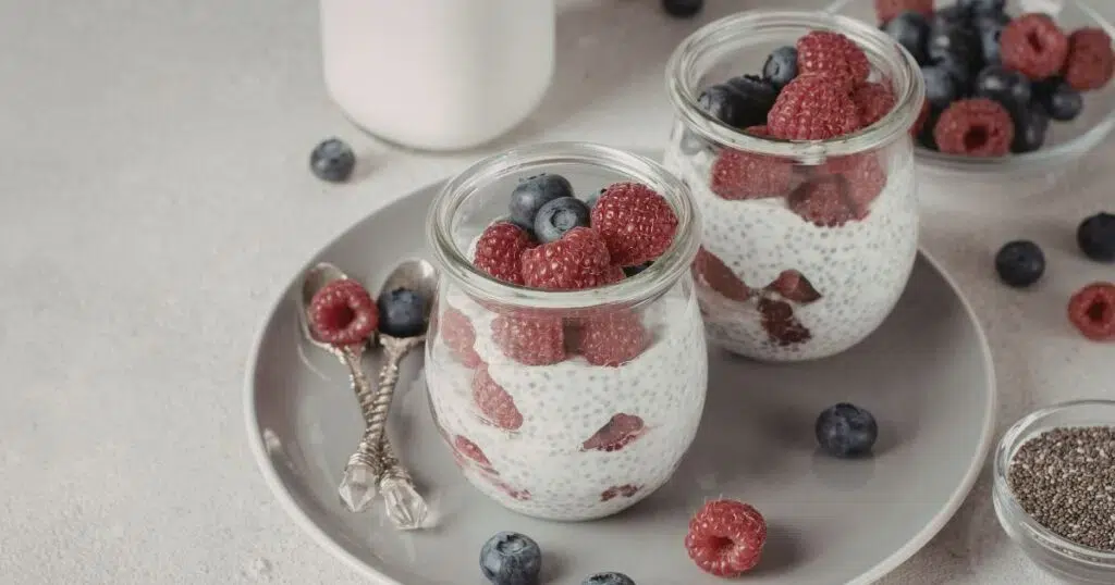 Chia pudding with fresh berries